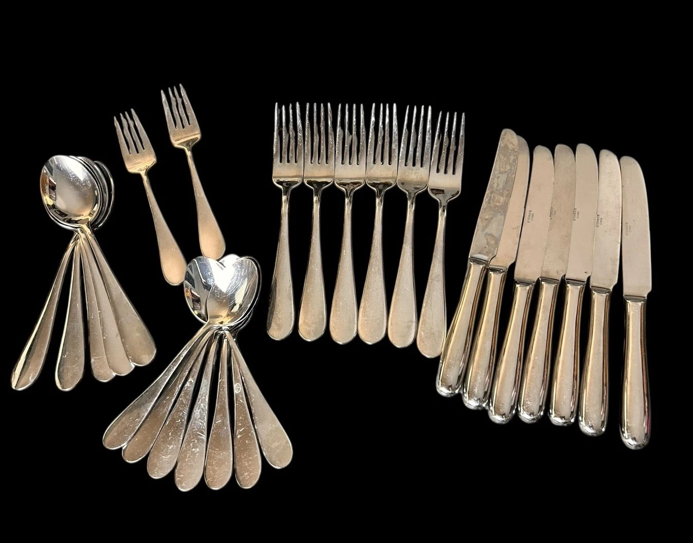 27pc Set Towle Living Solid Flatware Forks Spoons Teaspoons Knives Modern