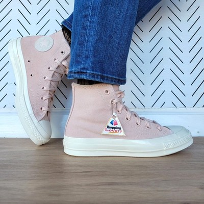  Converse Chuck 70 Hi Suede Pebble Pink Size 8.5 Women's Shoes Sneakers A07901C