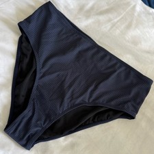 High Waist Swimsuit Bottoms Women's L Full Coverage Bathing Suit Bottoms Blue  