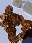 1955-S Lincoln Wheat Cent Roll BU Brilliant Uncirculated Red Pennies 50 Coins