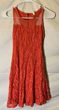 XHILERATION Women's SIZE XS EXTRA SMALL DRESS PINK LACE FIT FLARE Vintage Vibes