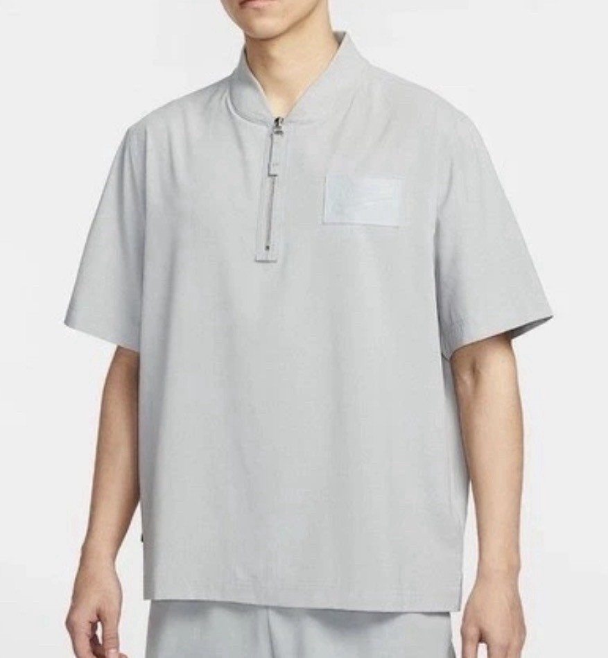 New Nike NBA Kevin Durant 1/4 Zip Gray Short Sleeve Shirt HJ4213