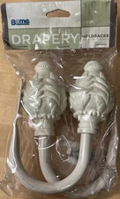 NIP  Vintage Beme Drapery Hold Backs Antique White Distressed Shabby Chic