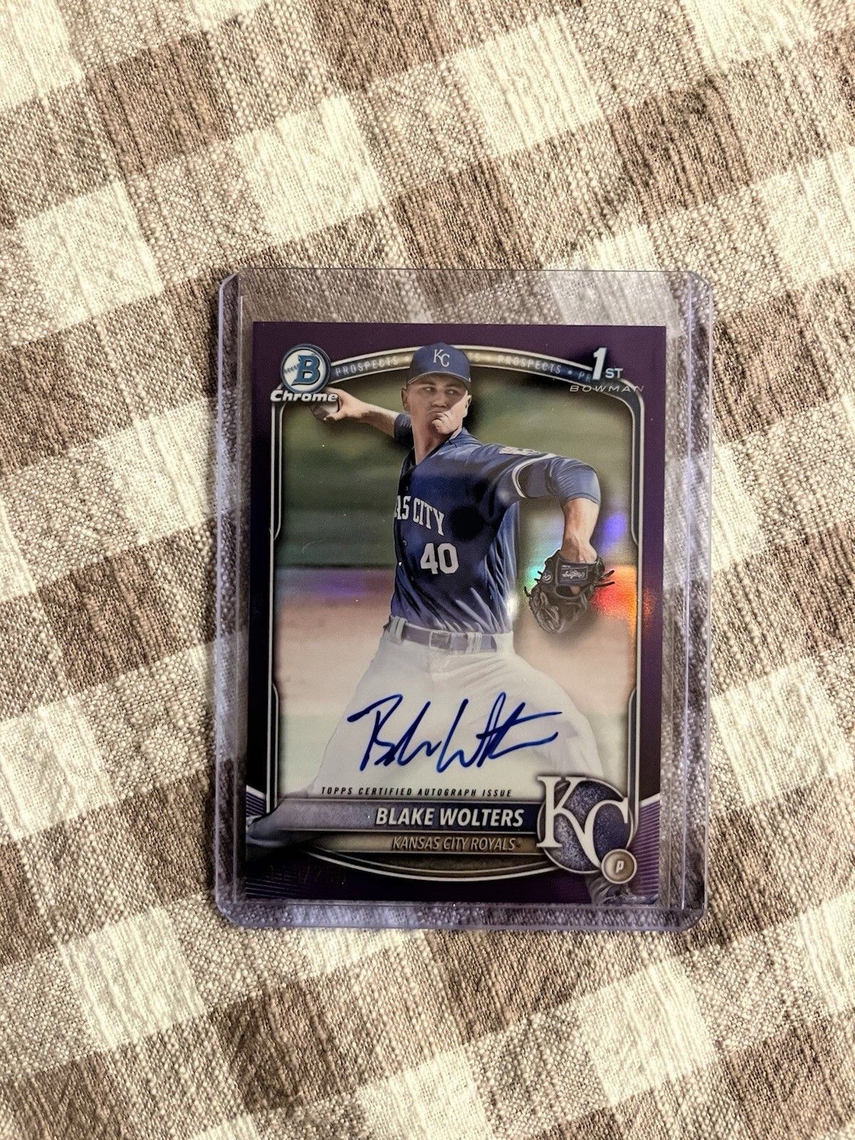 2025 1st Bowman Chrome AUTO - Blake Wolters PURPLE REFRACTOR /250 Royals