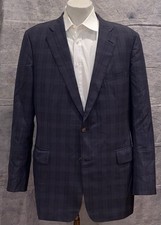 Paul Stuart Blazer Sport Coat Suit Jacket 100 Wool 43 Ex Long POW Plaid Check