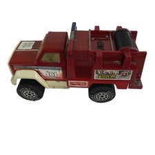 Vintage Tonka Rescue 7 Fire Truck Metal Base Red Pickup Toy Late 70s 80s