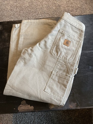 Vintage Youth Carhartt Carpenter Pants 12 Slim NWT Khaki - Picture 4 of 4