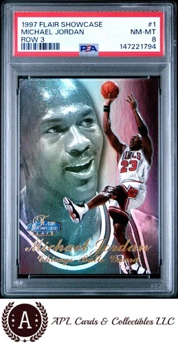 1997 Flair Showcase Michael Jordan #1 Row 3 PSA 8