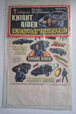 Rare! Knight Rider Colorforms Rub N'  Play Transfers. Vintage 1982