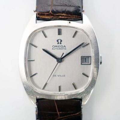 Omega De Ville Vintage Overhaul Silver Square Automatic Mens Watch