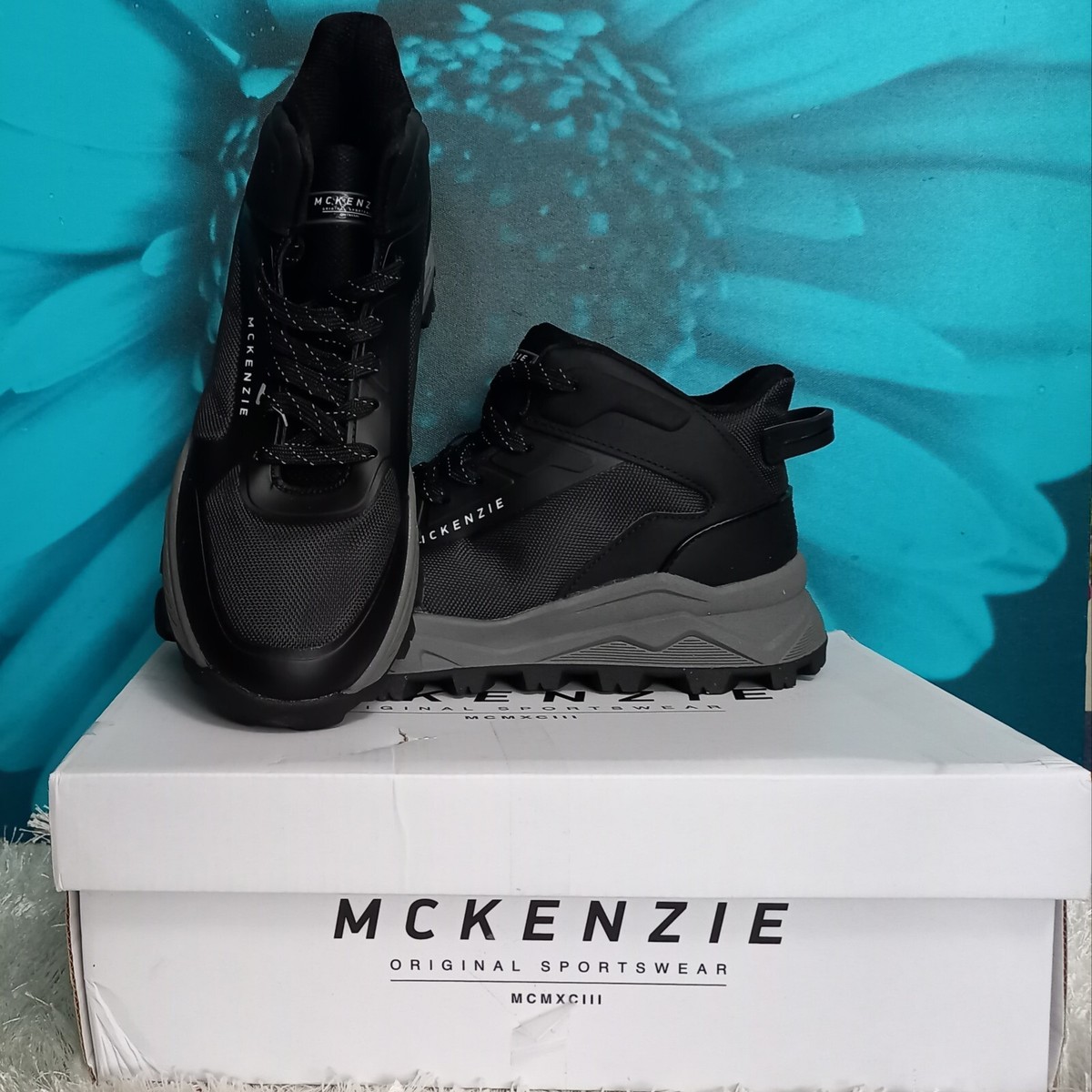 McKenzie Arwen Hiker Black Grey Hi Top Trainers, Men's UK EU 39 US