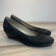 Ecco Black Felicia Slip On Wedge Heels Womens Size 8 EUR 39 Comfort Shoes