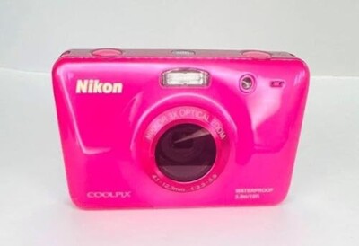 Nikon COOLPIX S30 10.1MP Waterproof Digital Camera Pink Tested