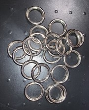 20 Metal O-Rings Welded Nickel-Plated Leather or Other Craft Projects 3/4"