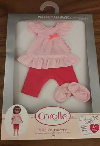Ensemble Pour Poupée De 45cm Pyjama Et Pantoufles En Flanelle - Rose
