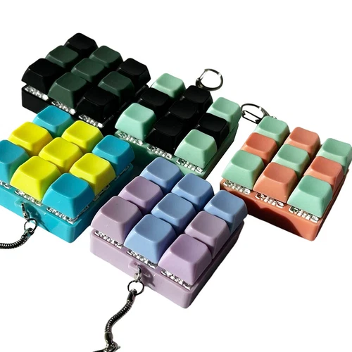 9 Keys Mechanical Keyboard Axis Tester Keyboard Keychain Toys Keyboard Caps  _ou