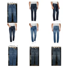 BLUE, DARK BLUE  Buffalo David Bitton Mens Slim Straight Stretch Denim Jeans