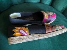 Gomez Rivas Espadrilles, Vintage 1980's, canvas upper, with snake skin details