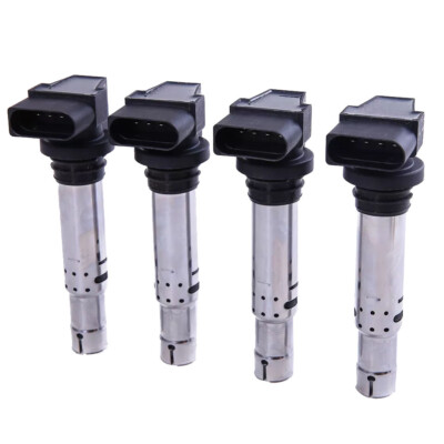 4Pcs Set Spark Plug Ignition Coils For VW Beetle Golf Jetta Passat 1.6FSI 1.4TSI