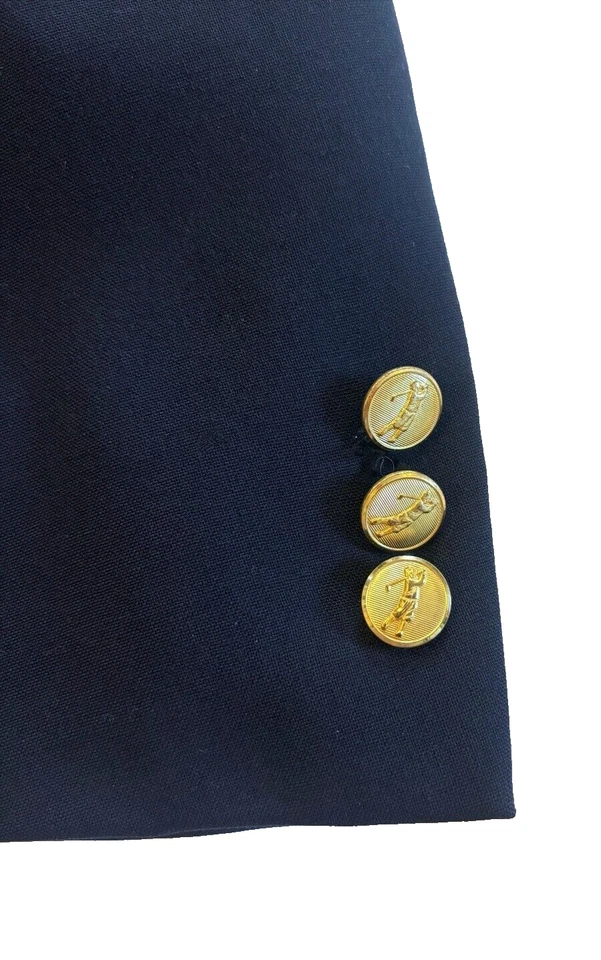Hombres Azul Marino Bobby Jones Golf Oro Botones Blazer Chaqueta Traje Deportivo Abrigo 44 R Foto 2 de 4
