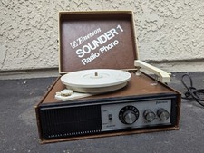 VINTAGE EMERSON SOUNDER 1 AM RADIO / PHONO TURNTABLE RECORD PLAYER