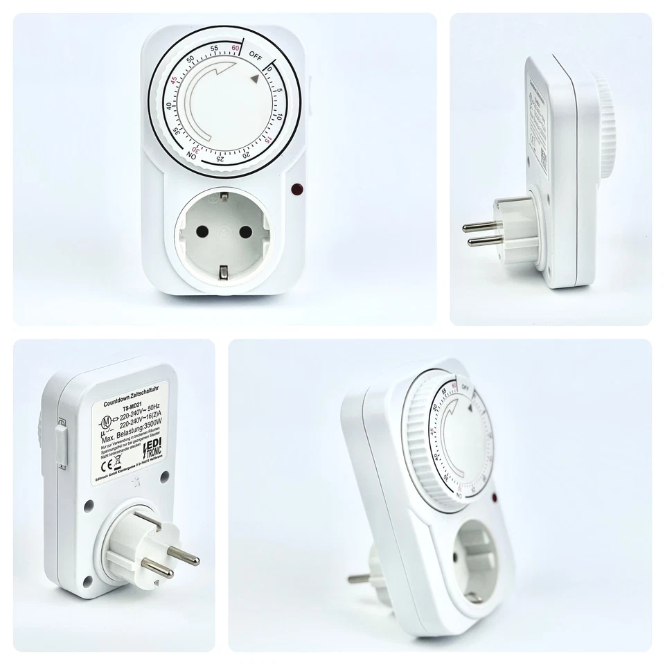 Countdown Zeitschaltuhr 60 min Schaltuhr 230V 3500W Steckdose Timer mechanisch - Bild 2 von 4