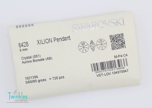 Swarovski 6mm 8mm Kristall AB Anhänger Tropfen Rivoli Scheibe Xilion #6428-001AB - Bild 4 von 6