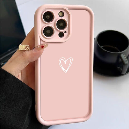 For iPhone 16 15 14 13 12 Pro Max 11 16E 8 ShockProof Soft Heart Love Case Cover - Picture 16 of 21