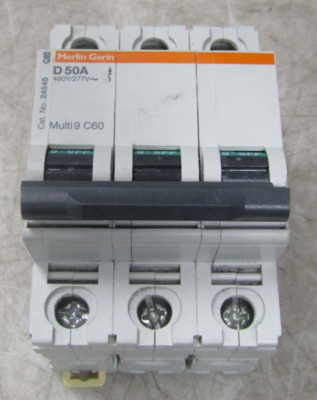  MERLIN GERIN MULTI9 C60 50 AMP CIRCUIT BREAKER 3 POLE 480Y/277 VAC 24545