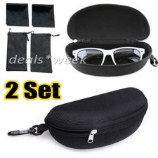 2 Set Brillenetui Etui Brille Sonnenbrille Brillenbox Hartschale Hardcase Tuch