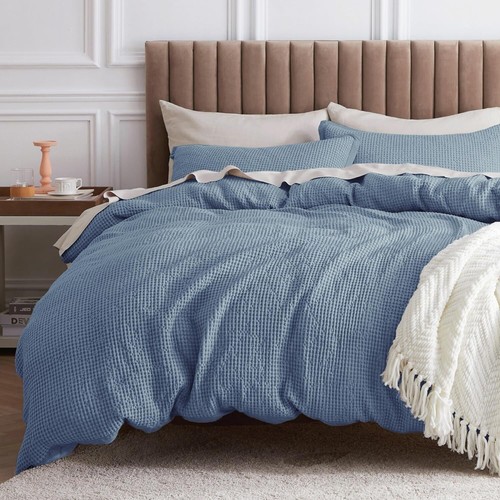 Duvet Cover King Waffle Weave Grey Blue Duvet Cover King Size, eBay