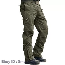 Men's Casual Cargo Pants Military Army Combat Trousers Outdoor Hiking Pants