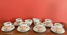 Atemberaubendes Vintage Herzogin Herbstliches Blumen Teeservice - 20 Teile