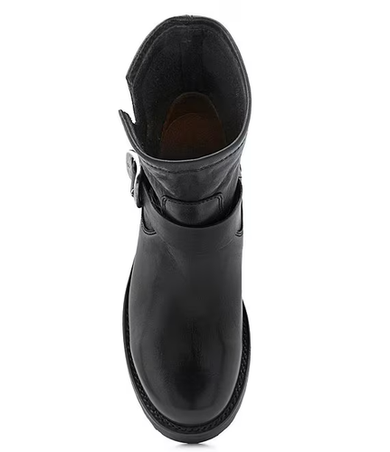 FRYE “Veronica Bootie” Women’s Oiled Leather Waterproof Boot (Black/Silver) NEW - Picture 3 of 6