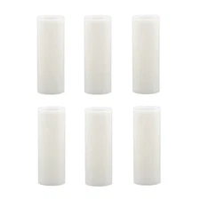 3" White Plastic Candelabra Base Candle Covers/Sleeves ( 7/8" OD), Set of 6