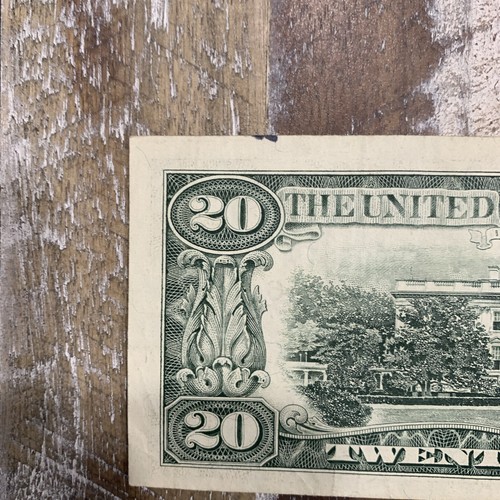 1995 $20 Twenty Dollar Bill Federal Reserve Note Vintage Off Center CutF46803641 - Picture 14 of 16