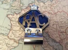 RAC-CAR-BADGE-BAR-BADGE-CHROME-PLATE-BLUE-BACKING WITH BRACKET 3/4 INCH