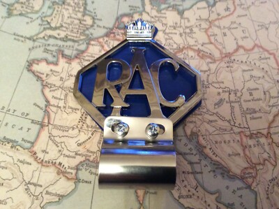 Rac-Car-Badge-bar-Badge-Chrome-Plate-Blue-Backing mit Halterung 1.9cm
