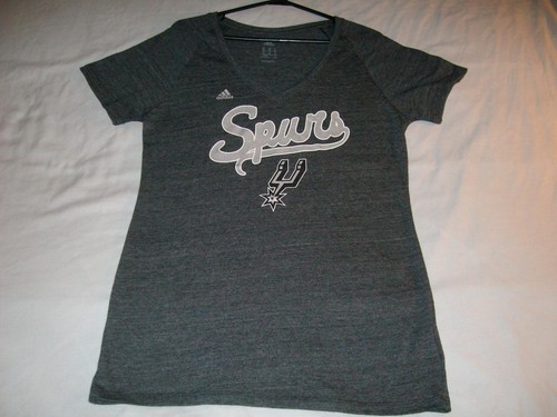San Antonio Spurs NBA Basketball V-neck Gray adidas T-shirt Women's XL used - Picture 2 of 2