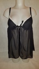 Gorgous black MAX CLEAVAGE gel filled push-up underwired babydoll dress size 30A