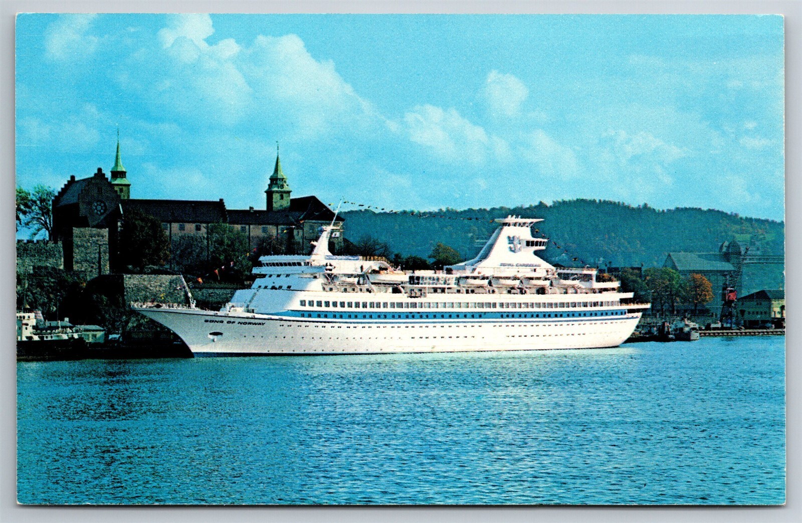 Royal Caribbean Cruise Line Ship Ocean Liner Norway Docked C1939 Postcard G4