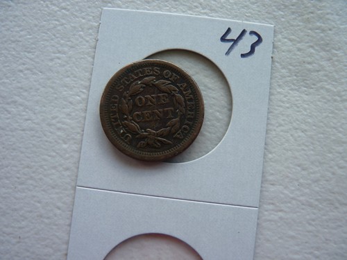 VINTAGE ORIGINAL USA COIN LARGE CENT 1854 NO43 - Picture 3 of 3
