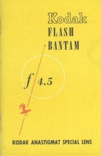Kodak Flash Bantam Camera f4.5 Instruction Manual Anastigmat Special Lens
