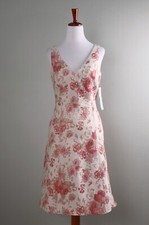 AIDAN MATTOX NWT $275 Floral Metallic Jacquard Lined Brocade Dress Size 2