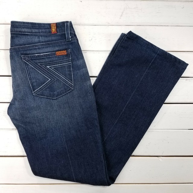 7 For All Mankind Low Rise Flynt Bootcut Stretch Jeans 27 Short 