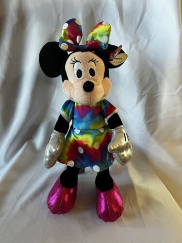 Sparkle TY Beanie Buddies DISNEY MINNIE MOUSE Plush STUFFY Rainbow Dress - Picture 8 of 8