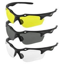 EGO GS00-K 3 Pack of Anti-Scratch Safety Glasses with 99UV Protection