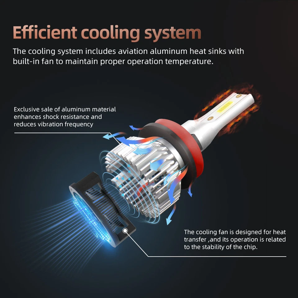 For Buick Allure 2005-2010 4 Pair 6K H8/H9/H11 DRL High Low Beam Bulb Headlight - Image 3 of 4