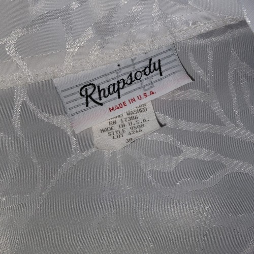 Vintage Rhapsody White Blouse 80s 90s USA T40 - Picture 7 of 7