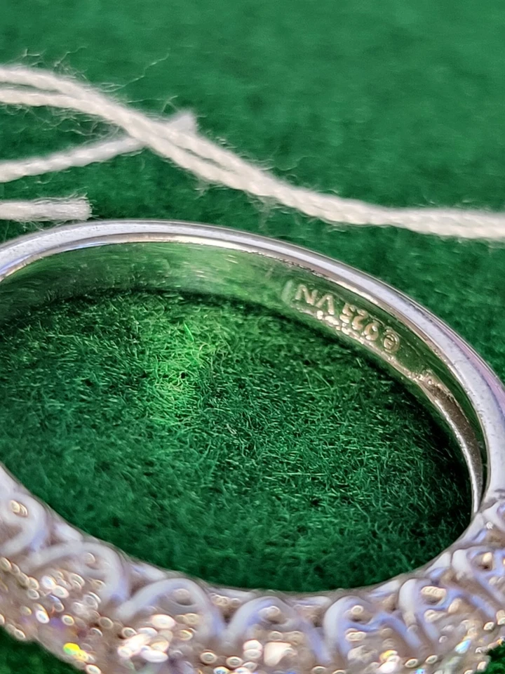 925 Swarovski Zirconia 3/Stone Ring W/8 Stone Ring. Sold Together Or Separate.  - Image 4 of 4